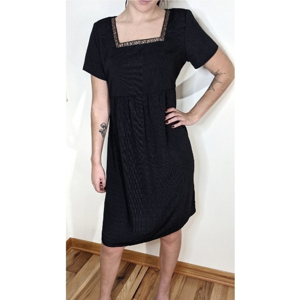 Vintage tie back baby doll midi dress
